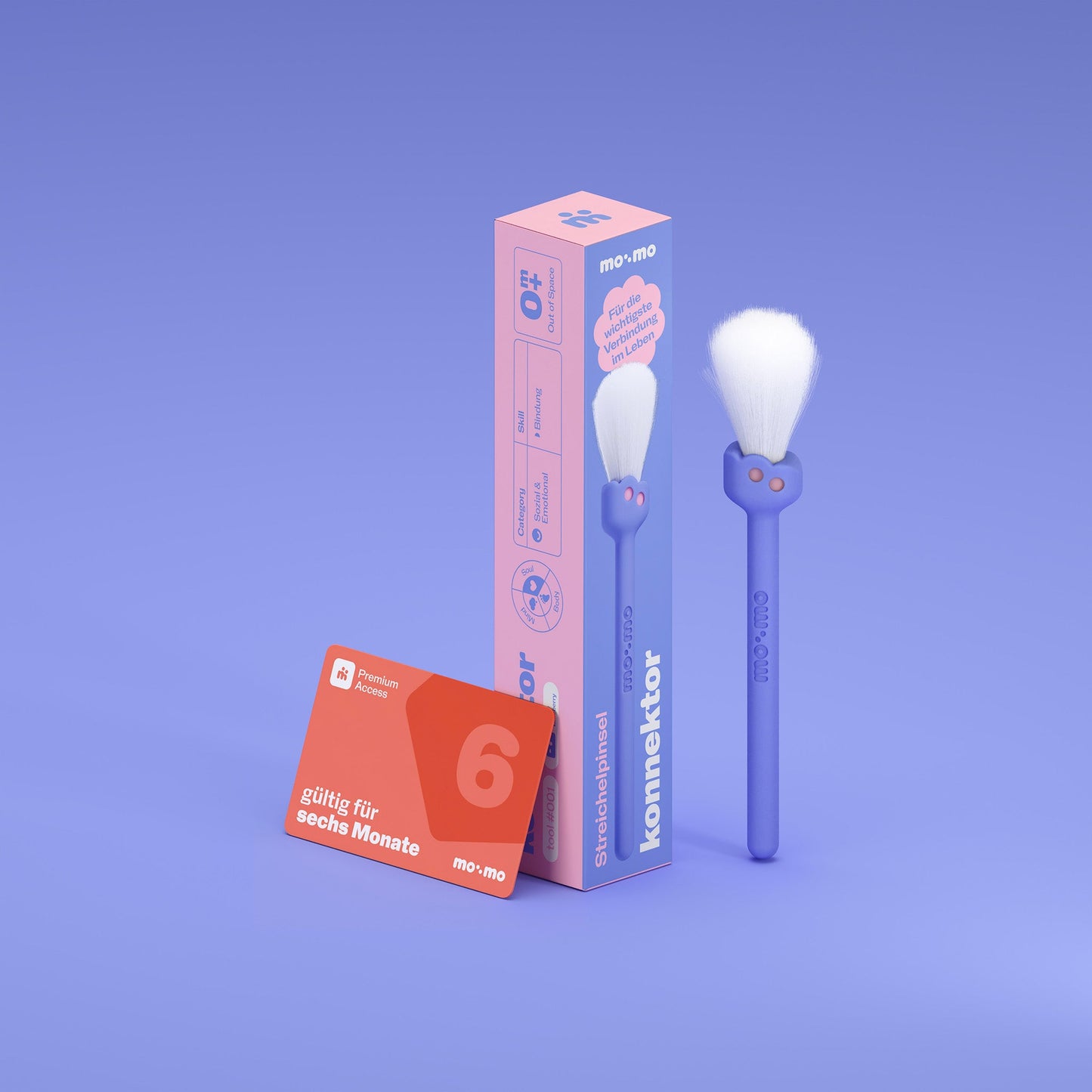 Blueberry | konnektor Streichelpinsel mit Verpackung und 6-Monats-Karte