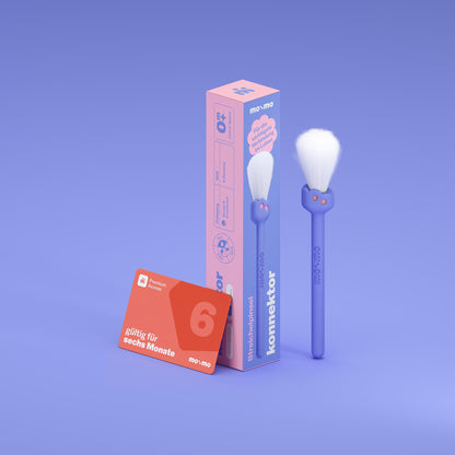 Blueberry | konnektor Streichelpinsel mit Verpackung und 6-Monats-Karte